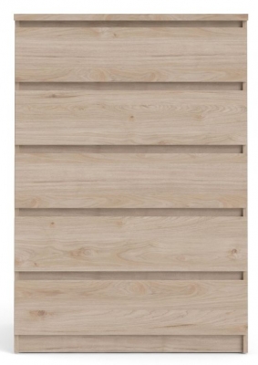 Product photograph of Naia Oak Effect 5 Drawer Chest from Choice Furniture Superstore