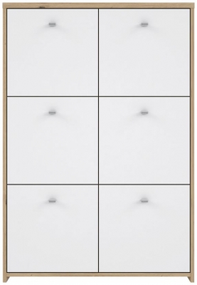 Product photograph of Best Oak And White 6 Door Storage Cabinet from Choice Furniture Superstore