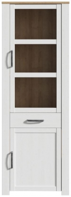 Product photograph of Bohol 2 Door 1 Drawer Narrow Display Cabinet from Choice Furniture Superstore