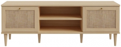 Product photograph of Calasetta Rattan 2 Door 1 Shelf Tv Unit from Choice Furniture Superstore