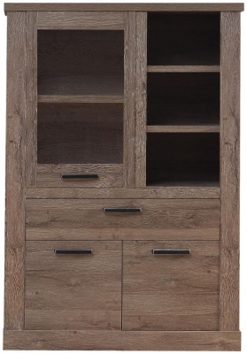 Corona Tabak Oak 1 Door 1 Drawer Display Cabinet