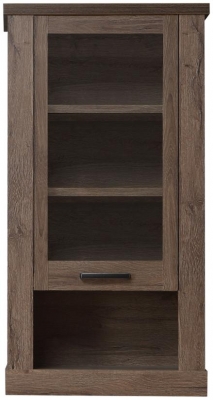 Product photograph of Corona Tabak Oak 1 Door Wall Display Cabinet from Choice Furniture Superstore