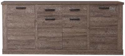 Product photograph of Corona Tabak Oak 4 Door 2 Drawer Sideboard from Choice Furniture Superstore
