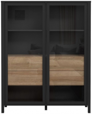 High Rock Black 2 Door Display Cabinet