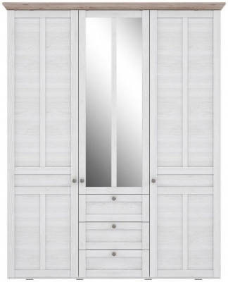 Product photograph of Iloppa Snowy Oak And Oak Nelson 3 Door Wardrobe from Choice Furniture Superstore