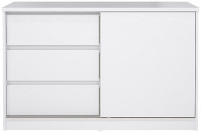 Product photograph of Naia White Gloss 1 Sliding Door Storage Unit from Choice Furniture Superstore