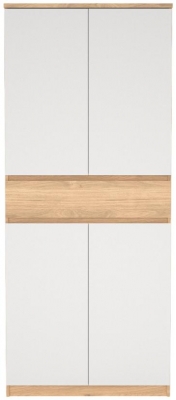 Product photograph of Naia Oak And White Large Shoe Cupboard from Choice Furniture Superstore