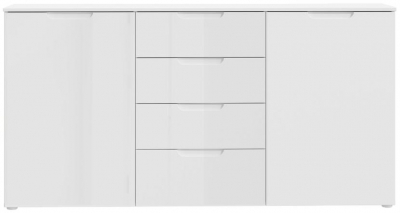 Product photograph of Sienna High Gloss White 2 Door 4 Drawers Wide Chest from Choice Furniture Superstore