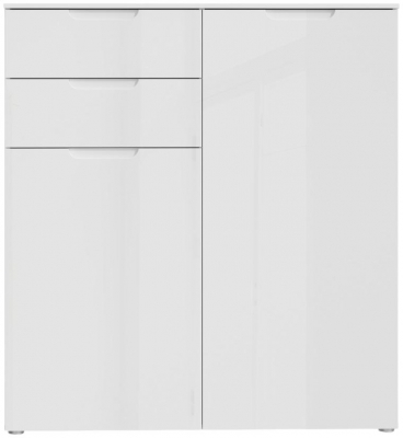 Product photograph of Sienna High Gloss White 2 Drawer Chest from Choice Furniture Superstore