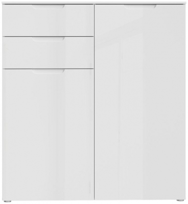 Sienna High Gloss White 2 Drawer Chest