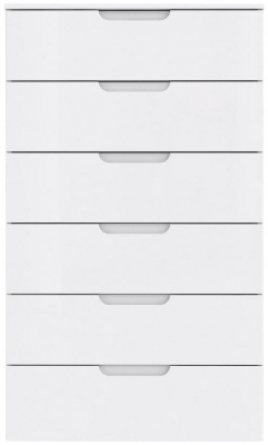 Product photograph of Sienna High Gloss White 6 Drawer Chest from Choice Furniture Superstore