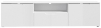 Product photograph of Sienna High Gloss White 2 Door Tv Unit from Choice Furniture Superstore