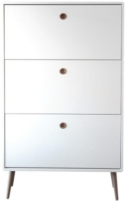 Product photograph of Softline White 3 Flip Down Door Shoe Cabinet from Choice Furniture Superstore