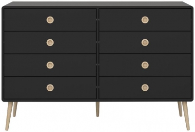 Product photograph of Softline Black 4 4 Wide Chest from Choice Furniture Superstore