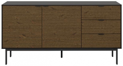 Product photograph of Soma Granulated Black Brushed Espresso 2 Door 3 Drawer Sideboard from Choice Furniture Superstore