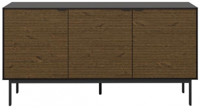 Product photograph of Soma Granulated Black Brushed Espresso 3 Door Sideboard from Choice Furniture Superstore