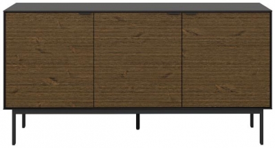 Soma Granulated Black Brushed Espresso 3 Door Sideboard