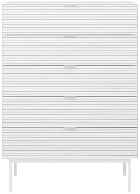 Soma Granulated Pure White Brushed White 5 Drawer Chest