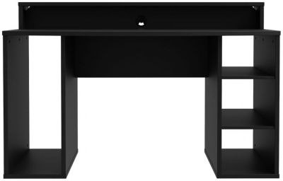 Product photograph of Tezaur Matt Black Gaming Desk from Choice Furniture Superstore