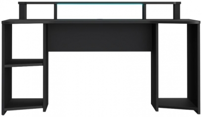 Product photograph of Tezaur Matt Black Led Gaming Desk from Choice Furniture Superstore