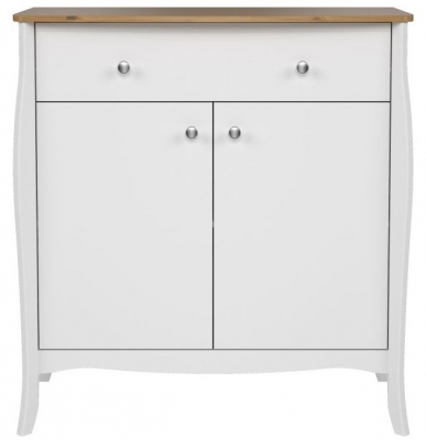 Product photograph of Baroque White 2 Doors 1 Drawer Sideboard from Choice Furniture Superstore