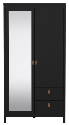 Product photograph of Barcelona 1 Mirror Door With 2 Drawer Wardrobe from Choice Furniture Superstore