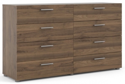 Clearance Pepe Wide Chest Of 8 Drawer In Walnut Fss15104