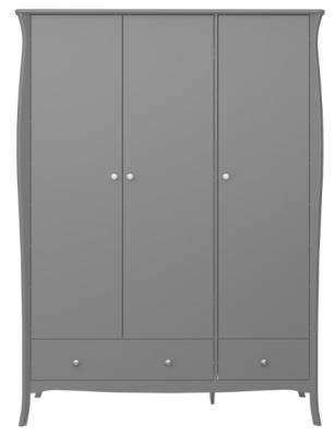 Product photograph of Baroque Grey 3 Door 2 Drawer Combi Wardrobe from Choice Furniture Superstore
