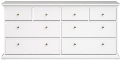 Product photograph of Paris 8 Drawer Chest In White from Choice Furniture Superstore