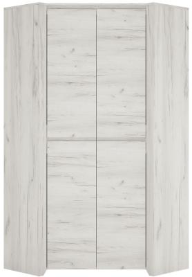 Product photograph of Angel White Oak Corner Fitted Wardrobe from Choice Furniture Superstore