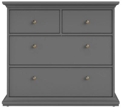 Clearance Paris Chest Of 4 Drawer In Matt Grey Fss15576