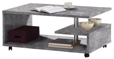 Product photograph of Bailey Grey Concrete Effect G-shape Coffee Table from Choice Furniture Superstore