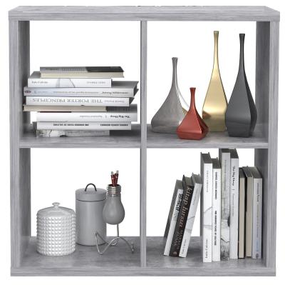 Mauro Grey Concrete Effect Square 4 Open Shelving Unit