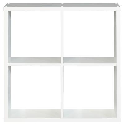 Product photograph of Mauro Matt White Square 4 Open Shelving Unit from Choice Furniture Superstore