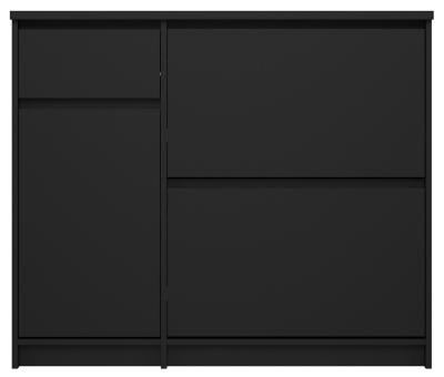 Product photograph of Naia Matt Black 2 Drawer Door Shoe Cupboard from Choice Furniture Superstore