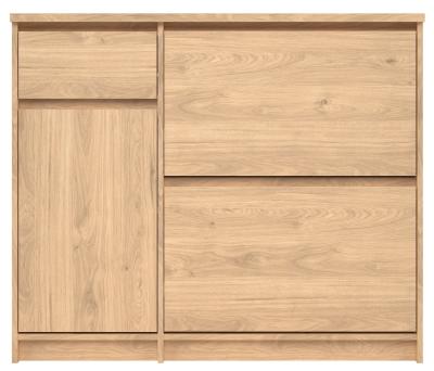 Product photograph of Naia Oak 2 Drawer Door Shoe Cupboard from Choice Furniture Superstore