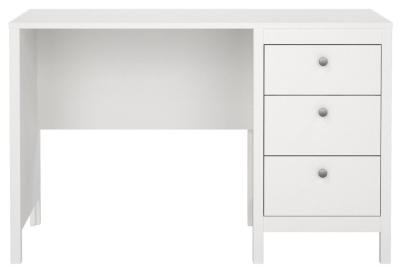 Product photograph of Madrid White 3 Drawer Desk from Choice Furniture Superstore