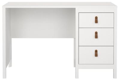 Product photograph of Barcelona White 3 Drawer Desk from Choice Furniture Superstore