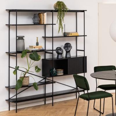 Angus Black Ash 1 Door Bookcase
