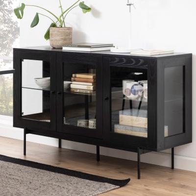 Angus Black Ash 3 Door Sideboard