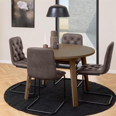 Aline Smoked Oak 4 Seater Round Dining Table