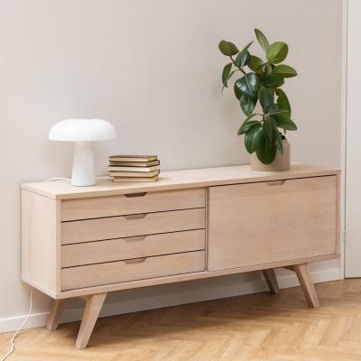 Aline White Oak 4 Drawer Large Sideboard