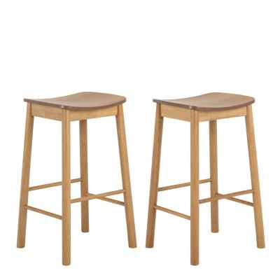 Set Of 2 Barlow Matt Oak Bar Stool Without Back