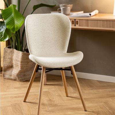 2 X Batilda Cream Fabric Dining Chair With Oak Legs