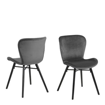 2 X Batilda Dark Grey Fabric Swivel Dining Chair