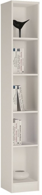 4 You Tall Narrow Bookcase in Pearl White
