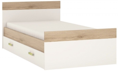 Product photograph of 4kids Single Bed With Under Drawer With Lemon Handles from Choice Furniture Superstore