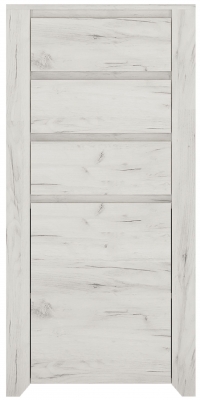 Product photograph of Angel White 1 Door 3 Drawer Narrow Chest from Choice Furniture Superstore