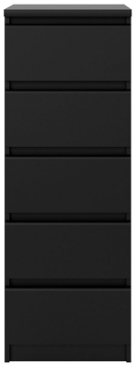 Naia Black 5 Drawer Narrow Chest