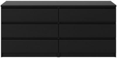 Product photograph of Naia Black 6 Drawer Wide Chest from Choice Furniture Superstore
